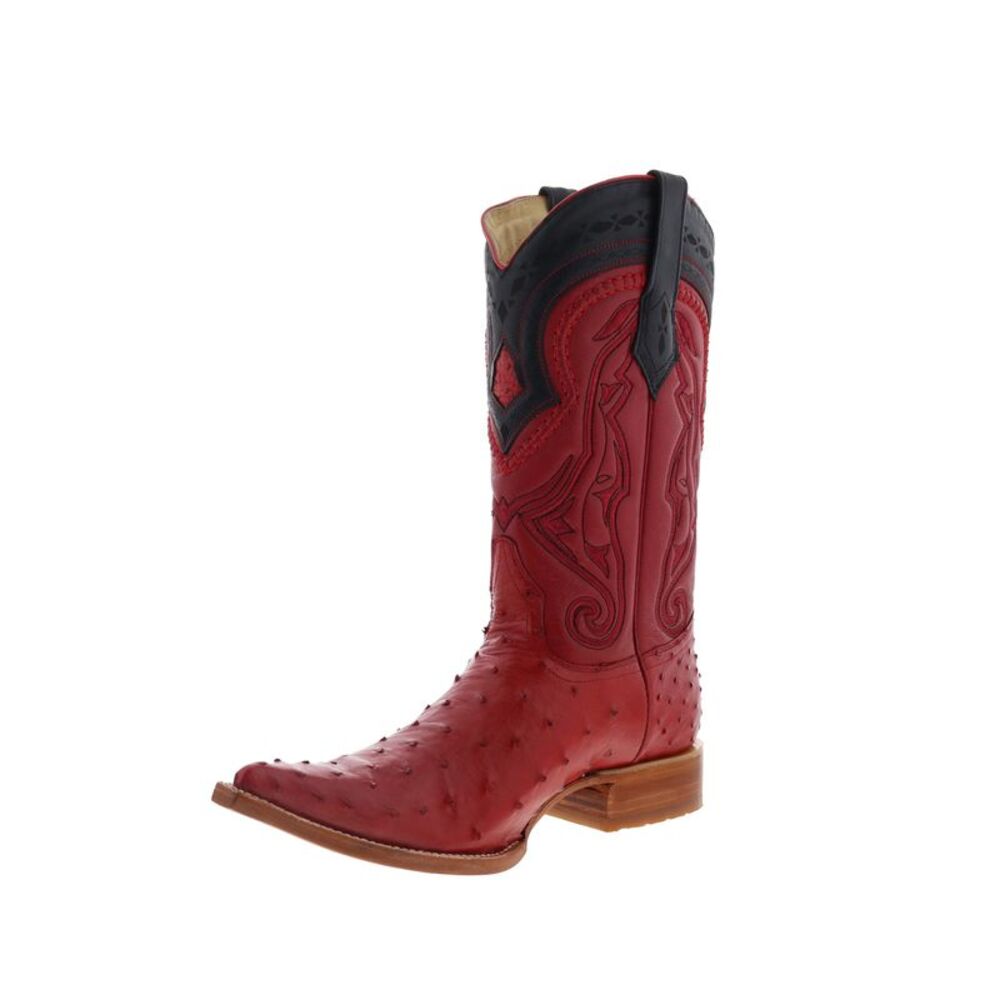 Los Altos Mens Ostrich Boots XXX-Toe Red Boots (NWT) - Picture 4 of 7